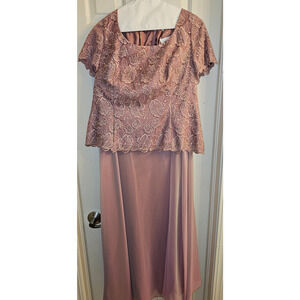 EUC Michael angelo 2 piece Dress Elegant Skirt Blouse Size 12 Dusty Rose color